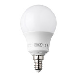宜家正品代购 里代尔LED灯泡E14 6.3W暖黄400流明球形乳白可调光