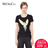 MO&Co. 摩安珂 M141TST01 春装新款2014短袖印花针织衫女 moco