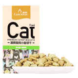 波奇网 宠物食品猫零食路斯营养猫用小鱼饼干金枪鱼+猫薄荷80g