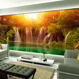 艾米大型壁画现代风景流水瀑布暮光森林酒店大堂背景墙墙纸壁纸
