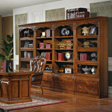 欧式实木雕花书柜 美式自由组合书橱 书房转角书柜 展示柜 储物柜
