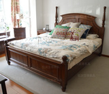 乡村外贸出口实木床美式古典婚床1.5米1.8米简约水曲柳双人床
