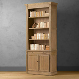 欧式实木造型书柜 新古典书柜储物柜美式乡村复古做旧书柜