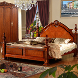 美式床实木床橡木床欧式法式实木床双人床古典床1.8米皮三包到家