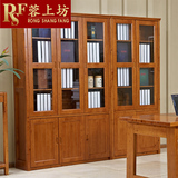 实木书柜书架带门书柜 自由组合柏木书柜现代书柜全实木书柜原木