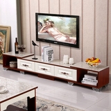 悠佳 简约现代欧式电视柜组合钢化玻璃可伸缩客厅环保木质视听柜