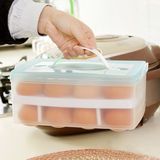 创意冰箱用鸡蛋收纳盒 户外便携鸡蛋盒双层塑料蛋托 鸡蛋包装盒子