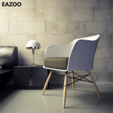 实木餐椅 单人沙发椅子 客厅组合懒人椅创意设计师现代简约美式椅