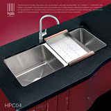 汉派 304不锈钢水槽双槽2个 厨房洗菜盆 台下盆手工水槽 HPC04