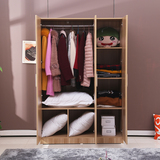 实木板式衣柜简易宜家木质整体衣柜2门3门4门儿童卧室大衣柜定制
