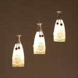 现代简约LED三头餐吊灯玻璃吧台灯温馨个性过道灯创意餐厅灯具饰