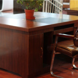 三大办公2016双人桌椅组合实木职员写字台复古油漆教师办公电脑桌