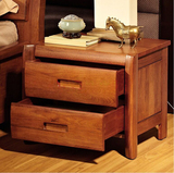 现代中式床头柜无门床头柜卧室抽屉柜子简约家具纯实木床头柜包邮