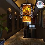 中式吊灯镂空雕花仿古茶楼餐厅羊皮灯现代酒店客厅灯具精品