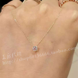 王后代购 韩国LLOYD单颗锆石14K 钻石 金色 锁骨链 女项链