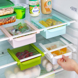 抽拉式冰箱保鲜收纳置物盒 厨房抽动分类置物盒储物架 多用收纳架