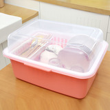 厨房碗盆碗架碗筷收纳架多功能塑料碗柜筷子架带盖沥水架 餐具盒