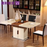 餐桌伸缩组合客厅折叠餐桌椅户型饭桌储物钢化玻璃现代8组装送货