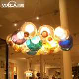 沃嘉 现代简约客厅餐厅吊灯led复式楼梯 创意艺术个性玻璃球吊灯