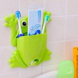 可爱卡通青蛙牙刷架牙膏架 强力粘胶收纳牙膏牙刷架牙膏收纳架子