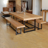 小户型铁艺实木餐桌椅 组合6人北欧复古快餐店桌椅奶茶店饭店餐桌