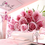 颐雅壁画 粉色玫瑰花 卧室床头沙发电视背景墙3D壁纸 无纺布墙纸
