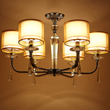 简欧后现代led水晶餐厅吊灯创意大气低楼层客厅卧室吸吊两用灯具