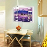 纸卧室温馨客厅风景3d立体墙贴画房间餐厅墙壁装饰窗户创意墙画贴