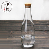 伊爱玻璃瓶 创意透明耐热玻璃杯 便携杯 密封带盖水杯 随手杯
