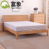 富象纯实木床日式简约白橡木床卧室家具环保双人床1.5米1.8米