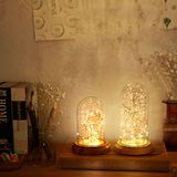 创意个性实木玻璃罩宜家北欧卧室床头书桌宿舍装饰灯生日礼物台灯