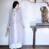 【拈花微笑】仙女范文艺复古中式上衣 禅茶香道古琴古风长袍披肩