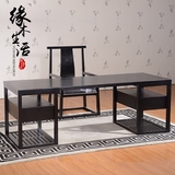 新中式书桌椅组合简约实木写字台禅意仿古办公桌售楼处样板房家具