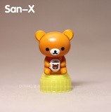 日本San-x正版散货 小号 轻松熊 卡通Q版小熊 瓶盖公仔人偶摆件