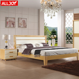 alljoy 北欧实木床1.5米 1.8米大床储物双人床 简约高箱床气动床