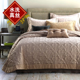 美式床上用品双人夹棉床盖三件套欧式床单床盖外贸特价韩国空调被
