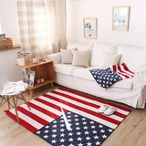 韩国正品代购 美国国旗绒面地毯 舒适五角星红色大地垫 床前垫