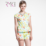 诺曼琦RMK2015夏季专柜正品印花短袖套装两件套上衣短裤21521106
