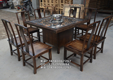 厂家直销大理石火锅桌椅组合批发定做 复古实木电磁炉老火锅桌子