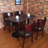 现货西餐咖啡厅椅子 甜品奶茶店蛋糕店桌椅组合 简约实木洽谈圆椅