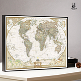 装饰画云图复古地图沙发挂图办公室壁画客厅卧室中国地图世界地图