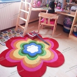 时尚儿童房手工地毯客厅卧室床边圆形地毯书房玄关晴纶地毯定制