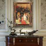 冬进手绘油画古典宫廷人物油画欧式客厅装饰画玄关酒店会所有框画