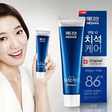 韩国代购爱茉莉磨砂牙膏86%麦迪安Median美白去渍去口腔异味120G