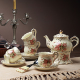 花茶茶具套装欧式陶瓷花茶壶蜡烛加热底座整套花草茶泡茶壶