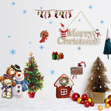 圣诞节墙贴纸贴画客厅背景墙壁装饰画圣诞树老人雪人雪花袜子礼物