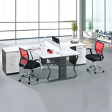钢木结构现代时尚办公家具 简约2人位组合台 屏风卡位职员办公桌
