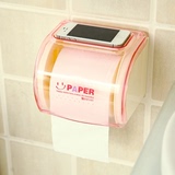 包邮 浴室纸巾架豪华卫生间防水厕所厕纸盒透明塑料卷纸纸巾盒架