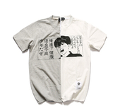 MT243  夏季新款日系复古日文漫画人物印花修身短袖T恤潮男士青年