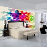 色彩缤纷墙纸壁纸玄关壁画3d客厅温馨卧室卧墙纸浪漫树无纺壁布